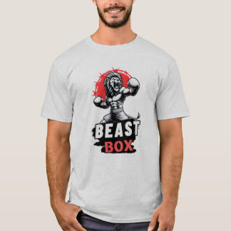 T-shirt Bête boîte - Kick Boxing Design Lion