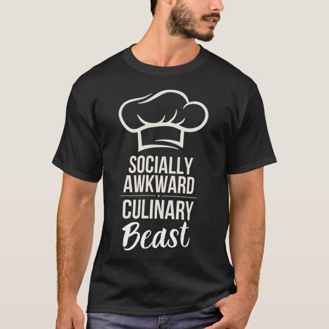 T-shirt Bête culinaire socialement maladroite Drôle Cuisin (Devant)