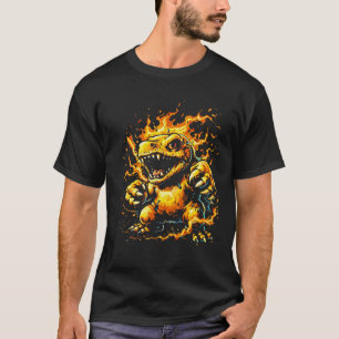 T-shirt Bête de feu Digimon Monstre Bande dessinée Art de