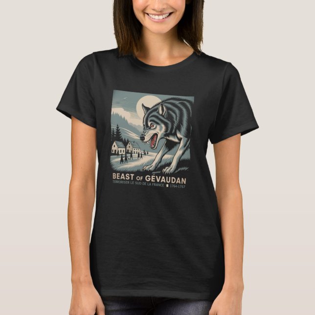 T-shirt Bête de Gevaudan Cryptid Wolf France Folklore (Devant)