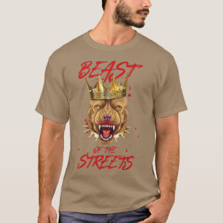 T-shirt Bête De La Couronne De Chien Des Rues Pit Motivati