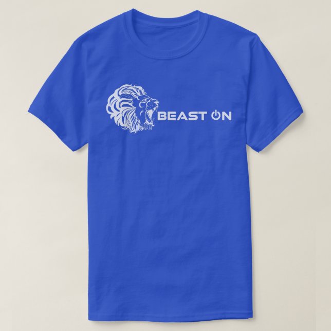 T-shirt Bête De Tête De Lion Sur Gym Motivation Fitness Di (Design devant)