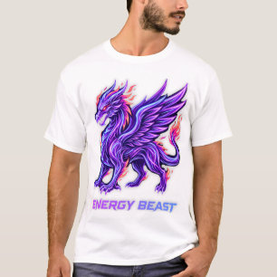 T-shirt Bête d'énergie de phénix néon Feu violet 
