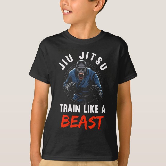 T-shirt Bête des Arts Martiaux Gorilla Jiu Jitsu Brésilien (Devant)