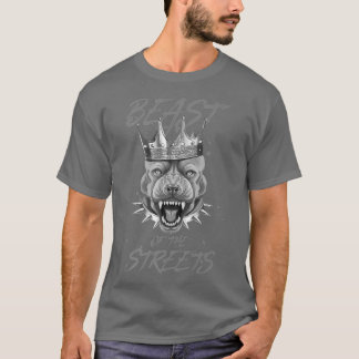 T-shirt Bête Des Rues Chien Couronne Chiens Chiens Chiens