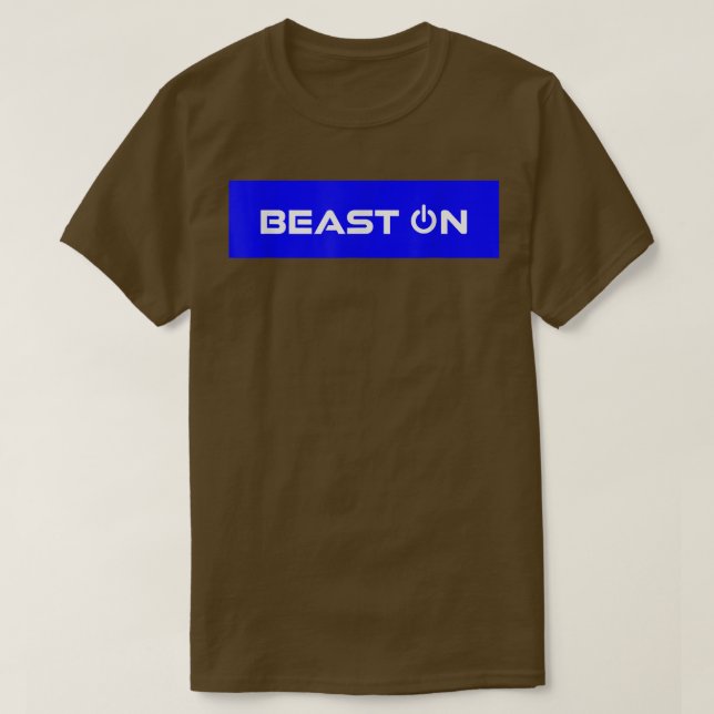 T-shirt Bête Sur Rectangle Bleu Gym Motivation Fitness S (Design devant)