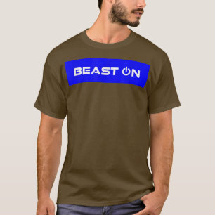T-shirt Bête Sur Rectangle Bleu Gym Motivation Fitness S
