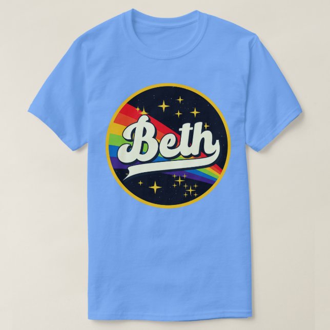 T-shirt Beth Rainbow Dans L'Espace Style Vintage (Design devant)