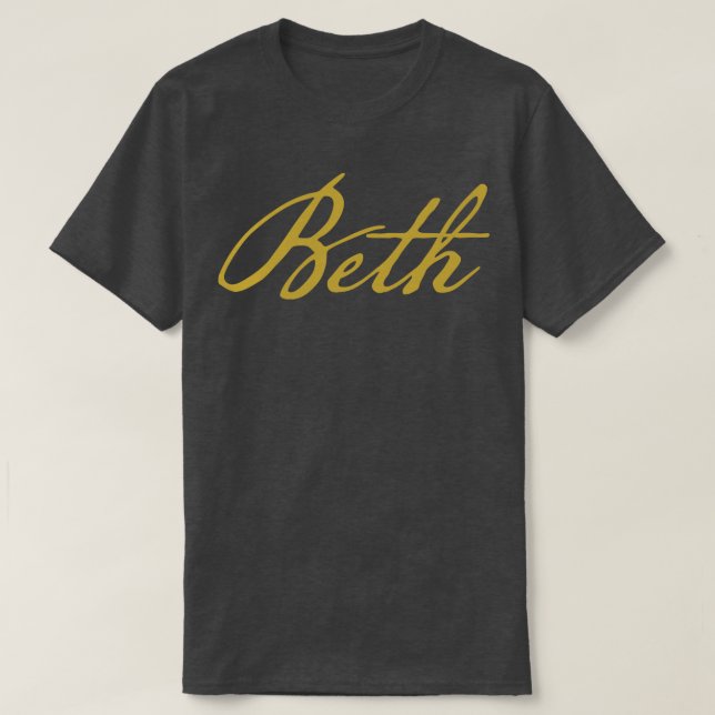 T-shirt Beth Typography Gold Script (Design devant)