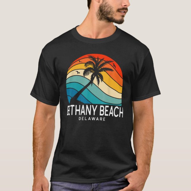 T-shirt Bethany Beach Delaware Plage Tropicale Palm Tree S (Devant)