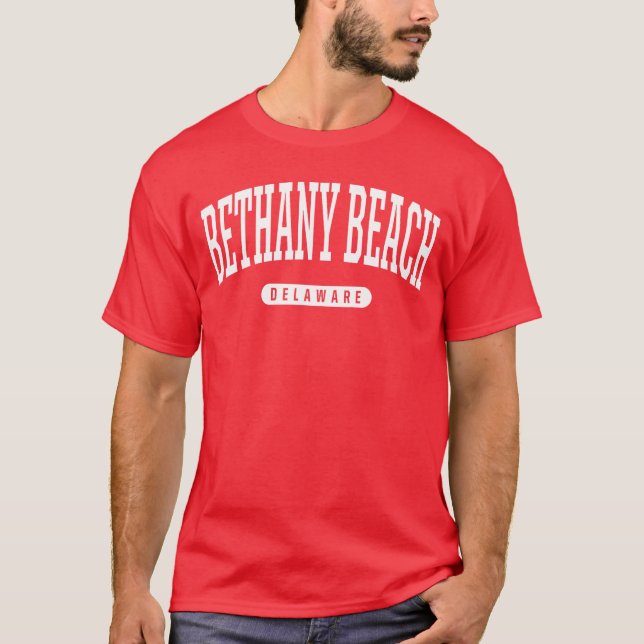 T-shirt Bethany Beach Delaware Vacances College Style DE U (Devant)