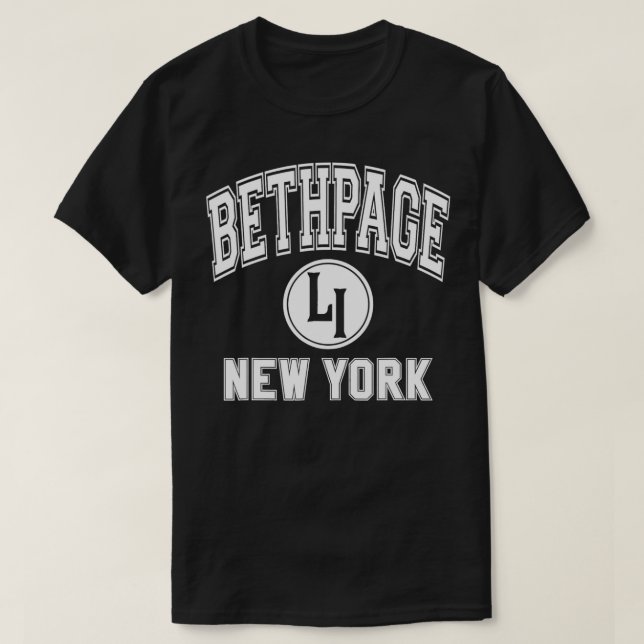 T-shirt Bethpage New York LI New York Style Varsity Rose a (Design devant)