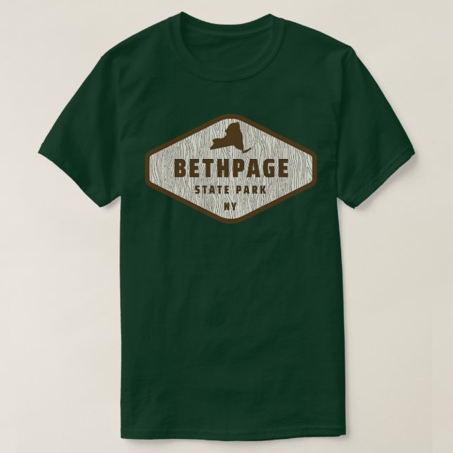 T-shirt Bethpage State Park New York Tree Log Texture Bois (Design devant)