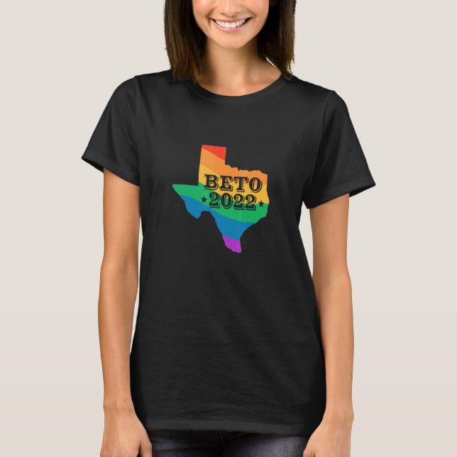T-shirt Beto 2022 LGBT Rainbow Texas Carte Beto Orourke El (Devant)