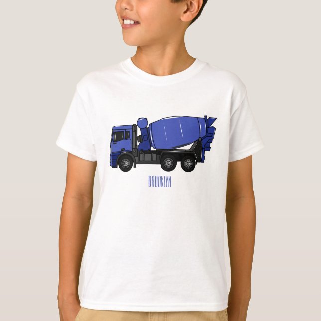 T-shirt Béton mélange camion de transport caricature (Devant)