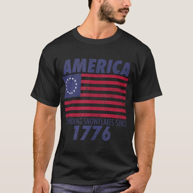 T-shirt Betsy Ross 4 juillet drapeau américain 1776 (Devant)
