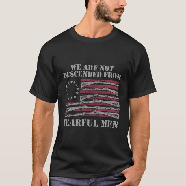 T-shirt Betsy Ross Drapeau Nous Sommes Descendus Des Homme (Devant)