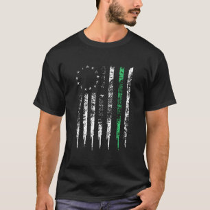 T-shirt Betsy Ross Thin Green Line Distressed Us Flag Cade