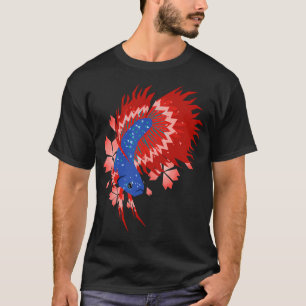 T-shirt betta crowntail avec pétales de sakura