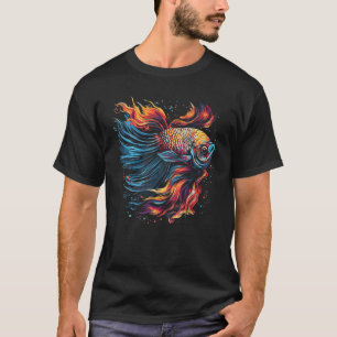 T-shirt Betta Fish Cool Abstrait coloré