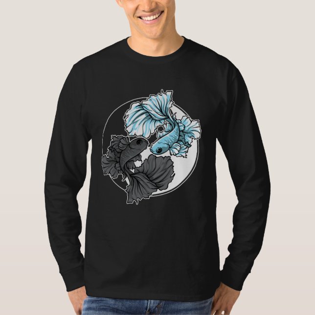 T-shirt Betta Fish Yin Yang Aquarium Aquarist Fish Tank Ko (Devant)
