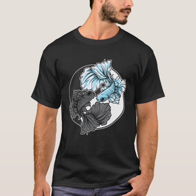 T-shirt Betta Fish Yin Yang Aquarium Aquarist Fish Tank Ko (Devant)