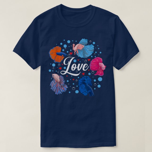 T-shirt Betta Love Fish Lover Animaux de compagnie Maman S (Design devant)