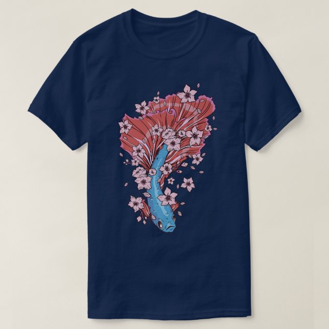 T-shirt Betta poisson avec poisson siamese combattant et S (Design devant)