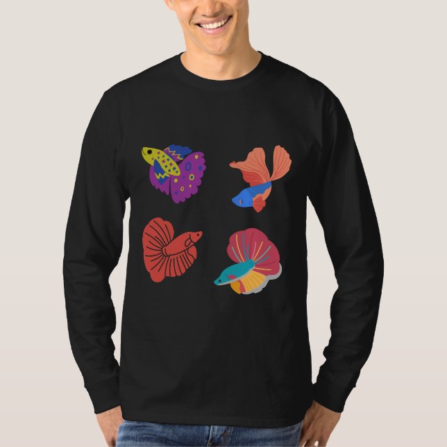 T-shirt Betta Poisson Siamese Batteur Poisson Batteur Pois (Devant)