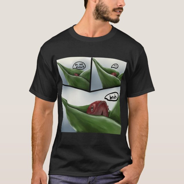 T-shirt Betta rouge en mode 'Ne pas déranger' (Devant)