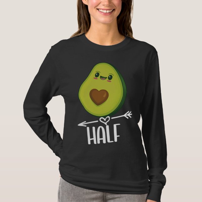 T-shirt Better Half Couple Sliced Avocado  Valentine s Day (Devant)