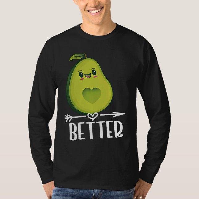 T-shirt Better Half Couple Sliced Avocado  Valentine's Day (Devant)
