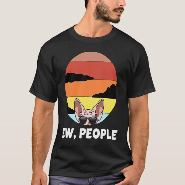T-shirt Beurk gens chat chat Sphynx (Devant)