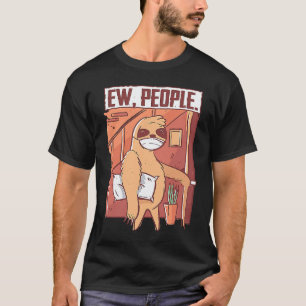 T-shirt Beurk humains Masque de visage de paresseux Distan