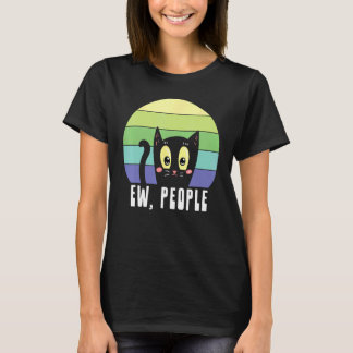 T-shirt Beurk les gens ! Adorateurs de chats arc-en-ciel m