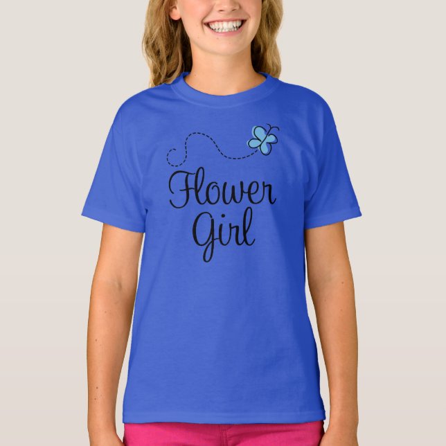 T-shirt Beurre Bleu mignon Fleur Fille Tee (Devant)