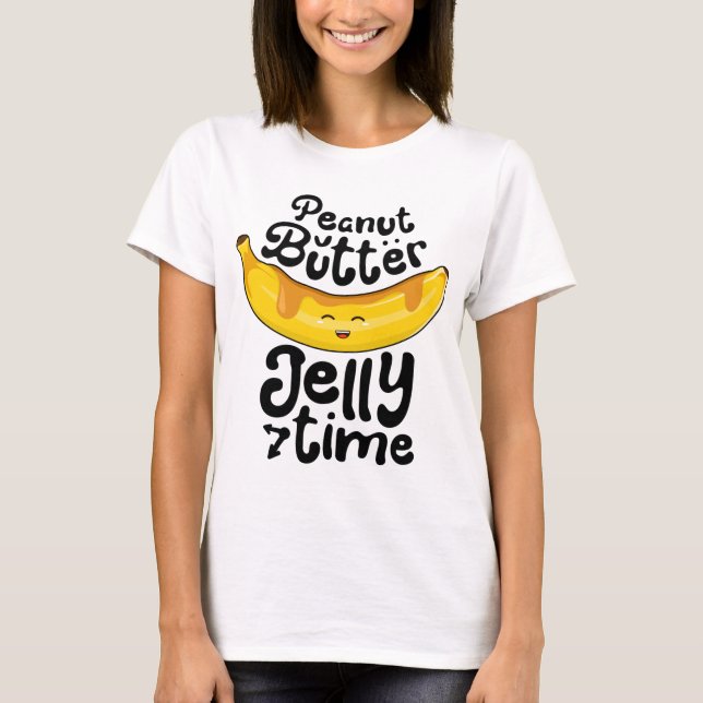 T-shirt Beurre d'arachide banane Jelly Temps Drôle Fruit s (Devant)