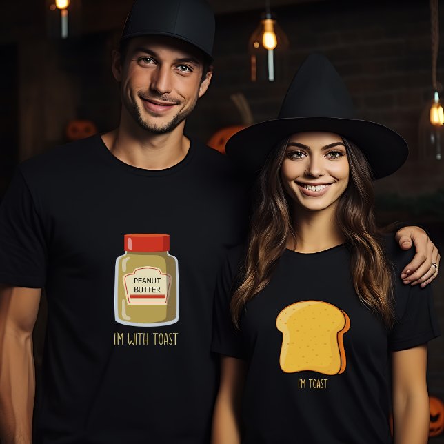 T-shirt Beurre d'arachide Je suis avec toast drôles couple (Créateur téléchargé)