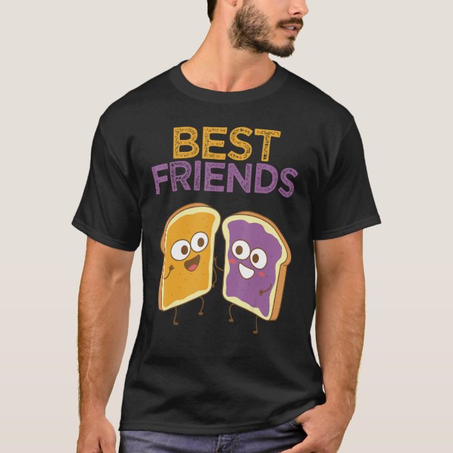T-shirt Beurre d'arachide Jelly Sandwich Matching Bff Food (Devant)