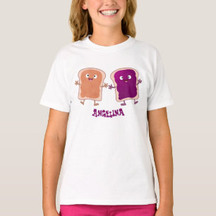 T-shirt Beurre d'arachide mignonne et caricature sandwich 