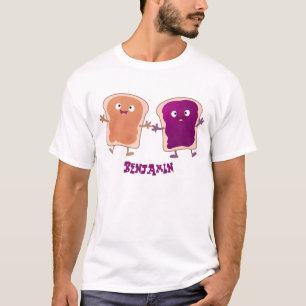 T-shirt Beurre d'arachide mignonne et caricature sandwich 