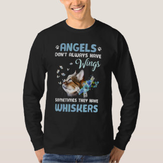 T-shirt Beurre de chat mignon Fleurs Anges ne toujours H