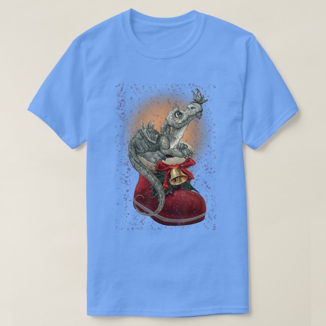 T-shirt Beurre de dragon mignon Noël Boot Noël Neige (Design devant)