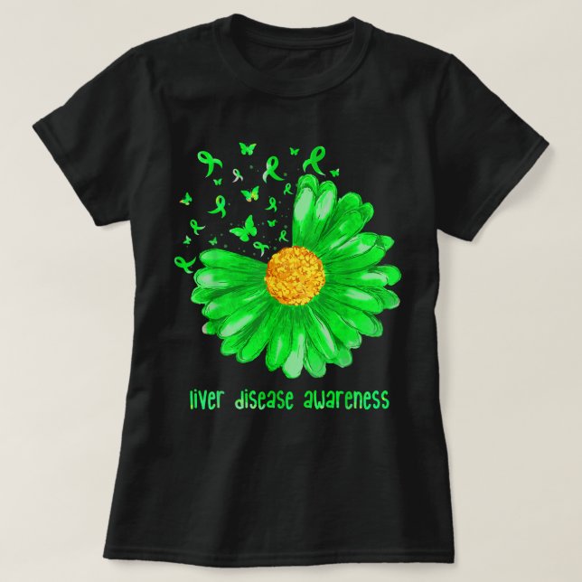 T-shirt Beurre de marguerite vert Ruban guerrier de la mal (Design devant)