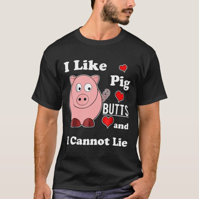 T-shirt Beurre De Porc J'Aime Les Boutons De Cochon Drôle  (Devant)