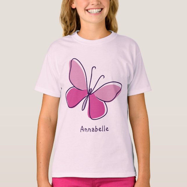 T-shirt Beurre d'insectes tendance en rose et nom (Devant)