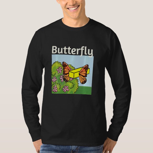 T-shirt Beurre Le Papillon Et Faire Sortir Du Cocon Sur (Devant)
