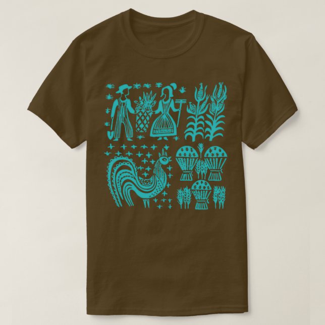 T-shirt Beurre Motif Pyrex vintageBleu Turquoise (Design devant)