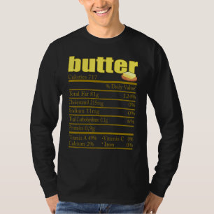 T-shirt Beurre Valeur nutritive Thanksgiving Noël