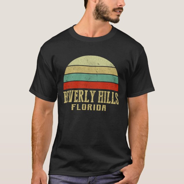 T-shirt BEVERLY-HILLS FLORIDE Coucher de soleil Rétro Vint (Devant)